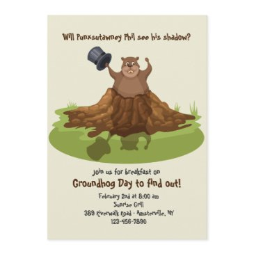 punxsutawney phil groundhog day invitation