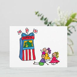 Small Puppet Show Invitations Front View