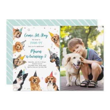 puppy birthday invitation dog party pawty boy