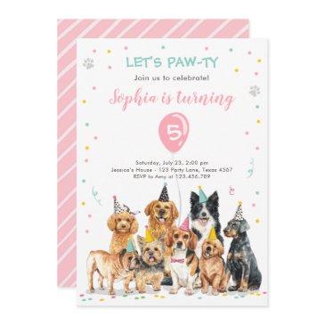 puppy birthday invitation dog party pawty girl