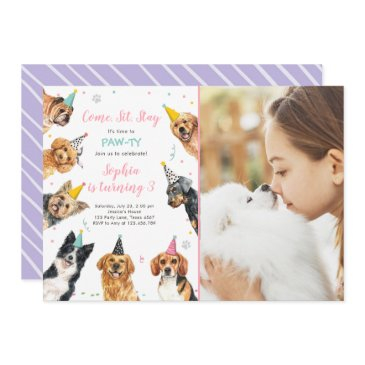 puppy birthday invitation dog party pawty girl