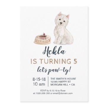 puppy dog birthday invitation with westie
