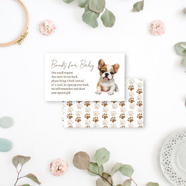 puppy dog themed baby shower books request enclosure invitations