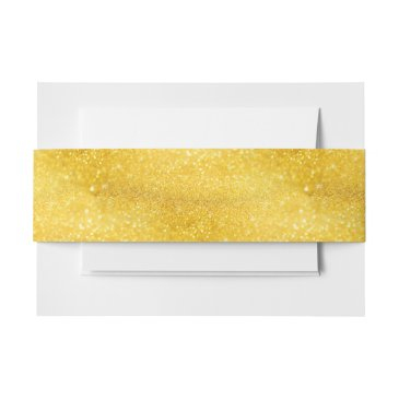 pure gold sparkles pattern + your text / photo invitation belly band