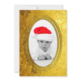 Small Pure Golden Photo Frame Ii + Your Photo & Text Front View