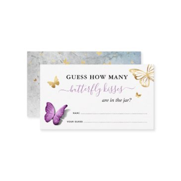 purple butterfly how many kisses bridal game enclosure invitations