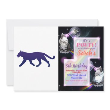 purple panther silhouette - choose background colo invitation
