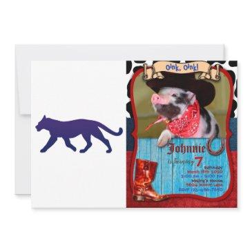 purple panther silhouette - choose background colo invitation