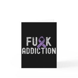 Small Purple Ribbon Fck Addiction Overdose Awareness 1 Invitations Front View