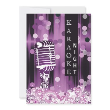 purple sweet 16 karaoke night party invitation