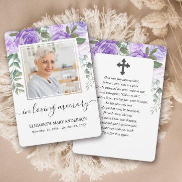 purple watercolor sympathy funeral prayer invitations