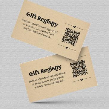 qr code gift registry invitations insert