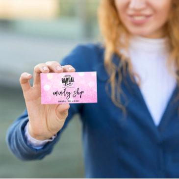 qr code logo makeup artist shop pink glitter business invitations