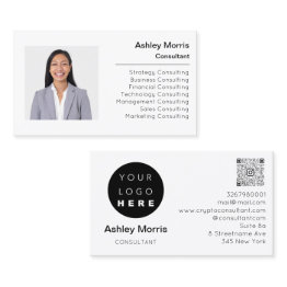 Small Qr Code Logo Photo Professional Corporate Business Invitations Front View