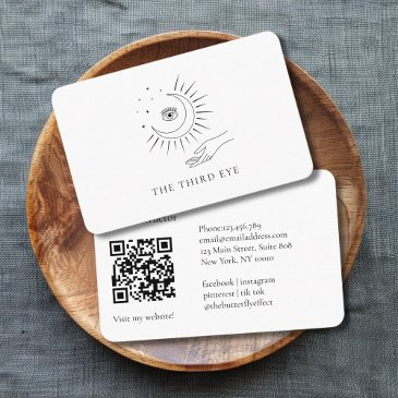 qr code- moon eye yoga reiki wellness business invitations