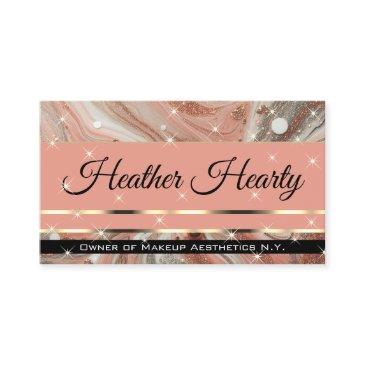 qr code template luxury marbled glitter peach  business invitations