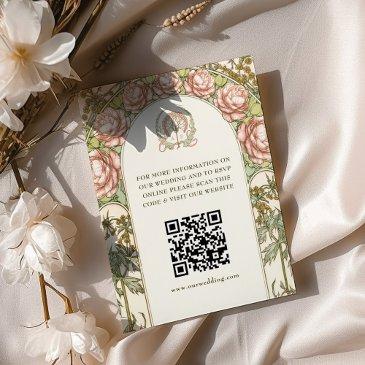 qr code wedding website info art nouveau enclosure