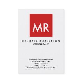 Small Quality Red White Monogram Elegant Unique Business Invitations Front View