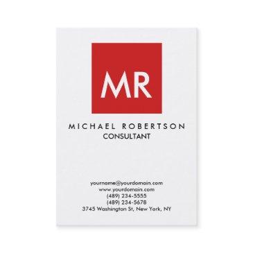 quality red white monogram elegant unique business invitations