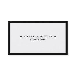 Small Quality Unique Plain Black Border White Business Invitations Front View