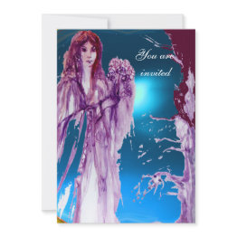 Small Queen Guinevere Aqua Blue,teal Invitation Front View