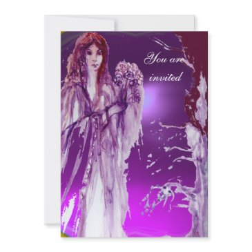 queen guinevere purple fuchsia red white invitation