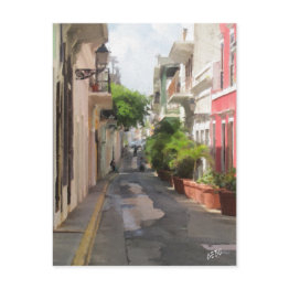 Small Quiet Little Street Of Puerto Rico Postinvitations Front View