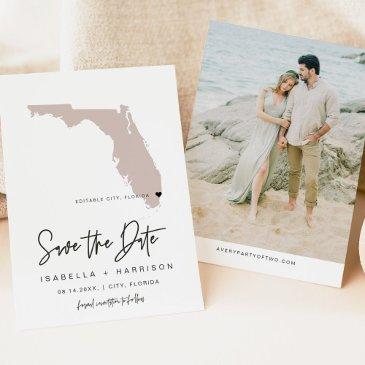 quinn florida blush pink map photo save the date invitation