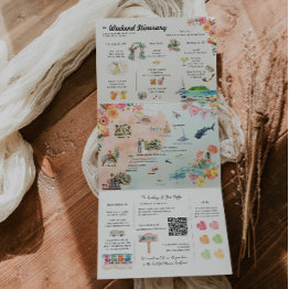 Small Quintana Roo | Mexico Itinerary Map Tri-fold Invitation Front View