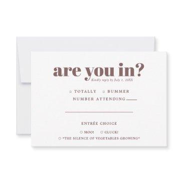 quirky fun wedding rsvp | 70s typography announcement