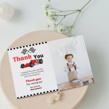 race car two fast birthday party thank you invitations