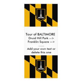 Small Rack Invitations With Flag Of Baltimore, U.s.a. Front View