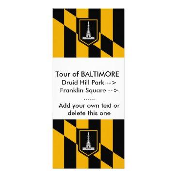 rack invitations with flag of baltimore, u.s.a.