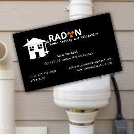 Small Radon Testing And Mitigation Company Business Invitations Front View