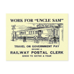 Small Railway Postal Clerk 1926 Postinvitations Front View