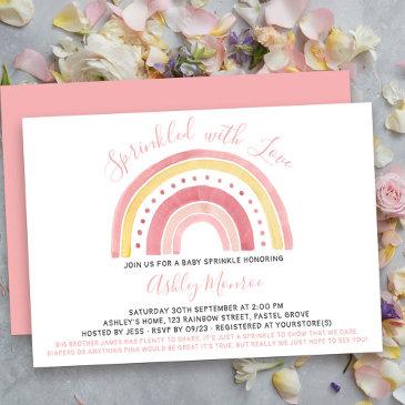 rainbow baby shower girl baby sprinkle invitation