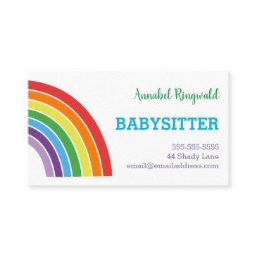 rainbow babysitter childcare provider pretty business invitations