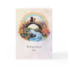 Small Rainbow Bridge Dogs Pet Sympathy Sentiment Invitations Front View