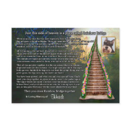 Small Rainbow Bridge Pet Loss Photo Sympathy Invitations Front View
