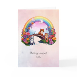 Small Rainbow Bridge Pet Sympathy Sentiment Invitations Front View