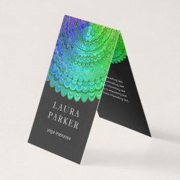 Small Rainbow Flower Mandala Business Invitations Front View