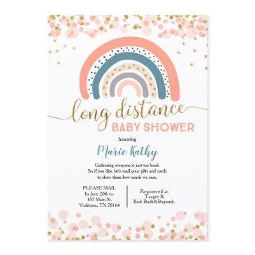 rainbow long distance baby shower invitation