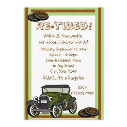 Small Re-tired Retirement Party Invitation Front View