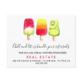 Small Real Estate Chill Referrals Announcement Postinvitations Front View