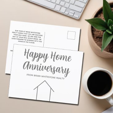 real estate happy home anniversary chic custom postinvitations