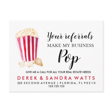 real estate your referrals make my business pop announcement postinvitations
