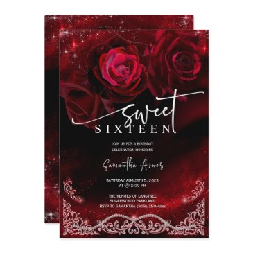 red and black sweet sixteen birthday template