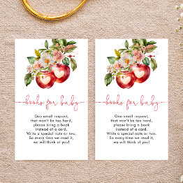 Small Red Apple Of My Eye Books For Baby Ticket Enclosure Invitations Front View