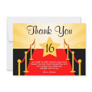 red carpet hollywood sweet 16 thank you invitations