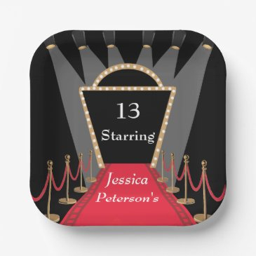 red carpet movie premiere glamorous birthday party paper plates